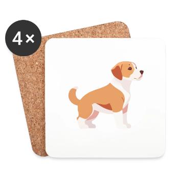 Labrador Welpe seitlich - Untersetzer (4er-Set) - Weiß - Vorne