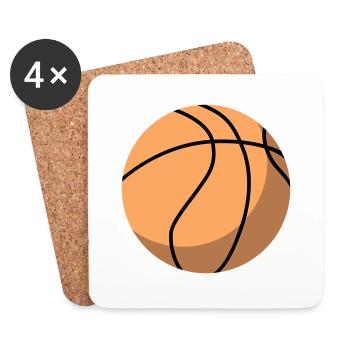 Basket-ball - Dessous de verre (lot de 4) - blanc - Devant