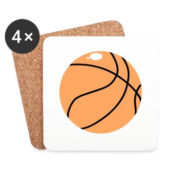 Basket-ball - Dessous de verre (lot de 4) - blanc - Devant