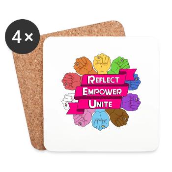 reflect empower unite - Untersetzer (4er-Set) - Weiß - Vorne
