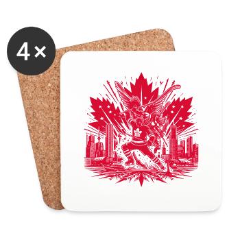 Hockey Canada Ice hockey USA stick puck hockey club - Coasters (set of 4) - white - Front