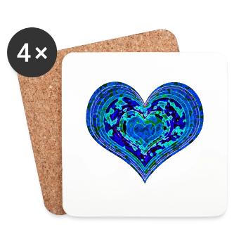 Psychedelic Heart - Coasters (set of 4) - white - Front