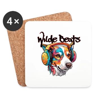 Kopfhörer / Audio / Musik / Klang / cool - Untersetzer (4er-Set) - Weiß - Vorne