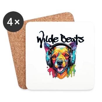 Kopfhörer / Audio / Musik / Klang / cool - Untersetzer (4er-Set) - Weiß - Vorne