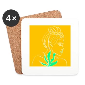 Femme - Dessous de verre (lot de 4) - blanc - Devant