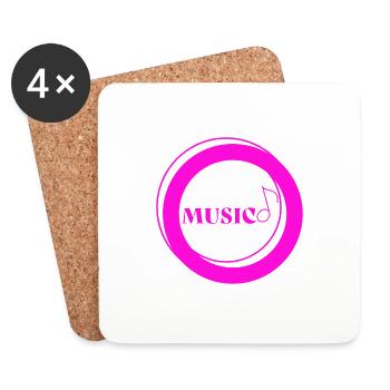 Musique - Logo violet du cycle - Dessous de verre (lot de 4) - blanc - Devant