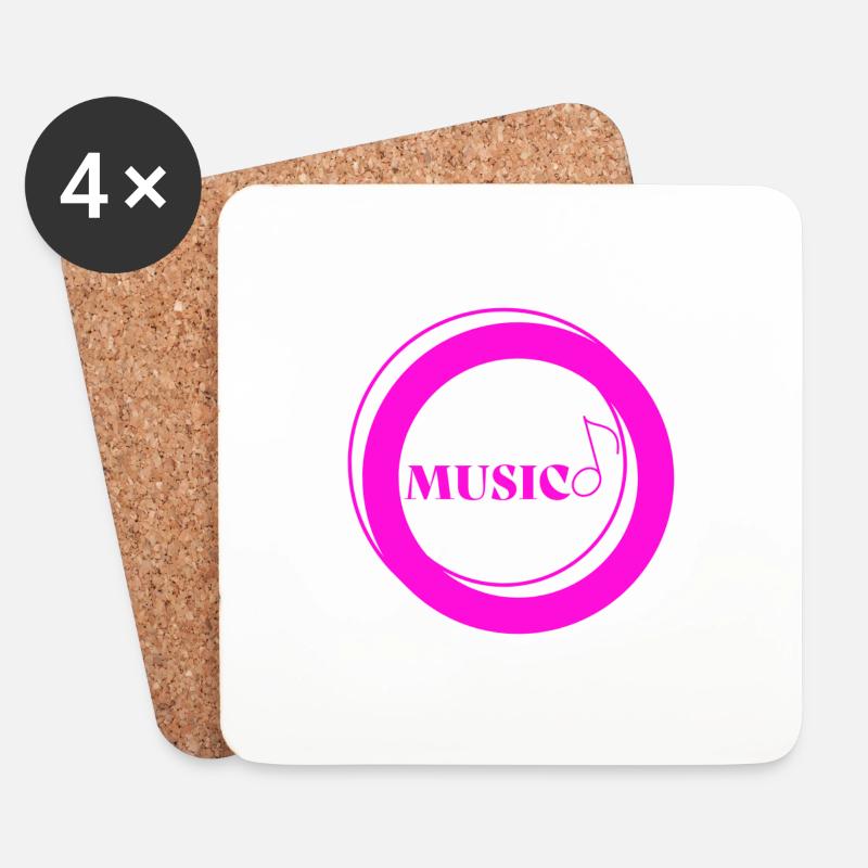Musik-Zyklus Lila Logo - Untersetzer (4er-Set) - Weiß