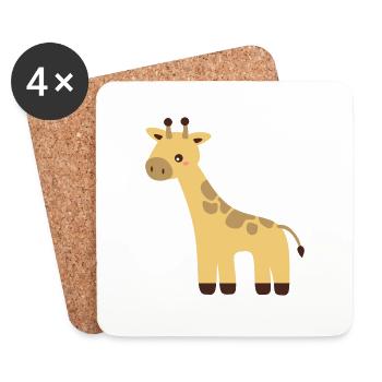 Girafe - Dessous de verre (lot de 4) - blanc - Devant