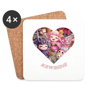 KAWAIINE - Dessous de verre (lot de 4) - blanc - Devant