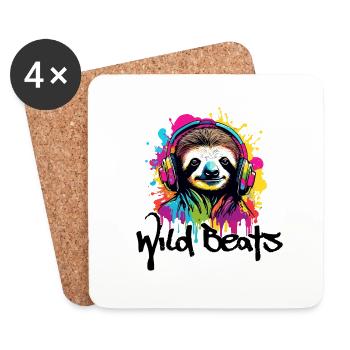 Casque / Audio / Musique / Son / Cool - Dessous de verre (lot de 4) - blanc - Devant