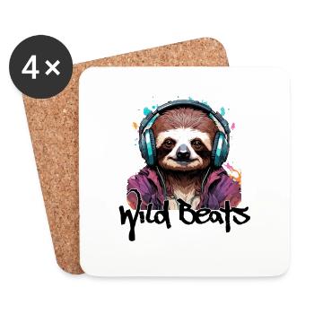 Casque / Audio / Musique / Son / Cool - Dessous de verre (lot de 4) - blanc - Devant