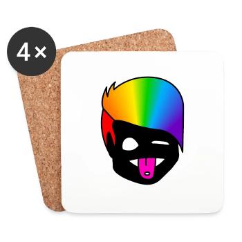 Zwinker Zunge : Sticky Queer Pride - Untersetzer (4er-Set) - Weiß - Vorne