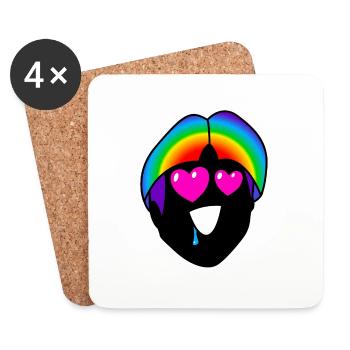 Éperdument amoureux : Sticky Queer Pride - Dessous de verre (lot de 4) - blanc - Devant