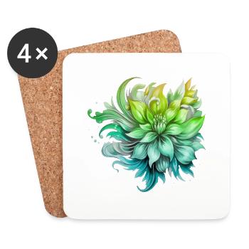 Fleurs Hippie soul Groovy Été paix amour - Dessous de verre (lot de 4) - blanc - Devant