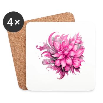 Flowers Hippie soul Groovy Summer time peace love - Coasters (set of 4) - white - Front