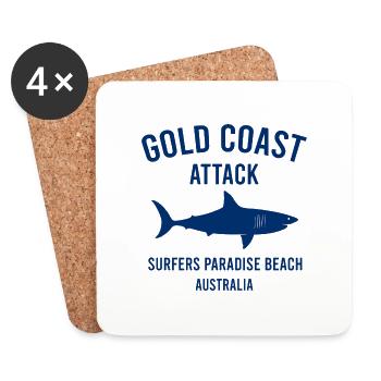 Gold Coast Attack - Australia - Surfers Paradise - Untersetzer (4er-Set) - Weiß - Vorne