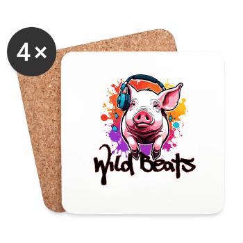 Headphones / Audio / Music / Sound / Cool - Coasters (set of 4) - white - Front