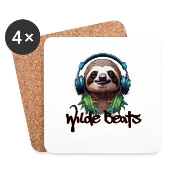 Casque / Audio / Musique / Son / Cool - Dessous de verre (lot de 4) - blanc - Devant