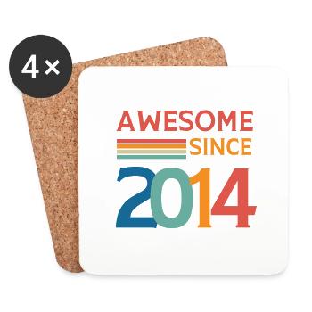 Awesome since 2014 - Dessous de verre (lot de 4) - blanc - Devant