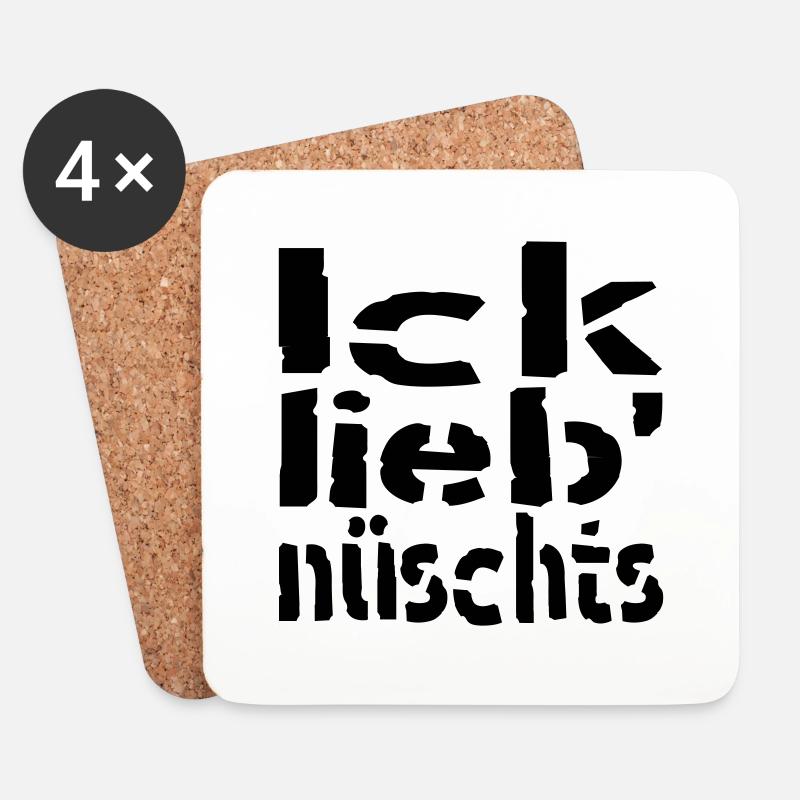 ick lieb nüschts - Untersetzer (4er-Set) - Weiß