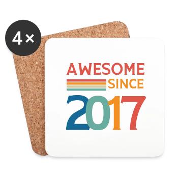 Awesome since 2017 - Coasters (set of 4) - white - Front