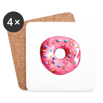 Donut Lecker Donuts Essen Süßigkeit Süßes - Untersetzer (4er-Set) - Weiß - Vorne
