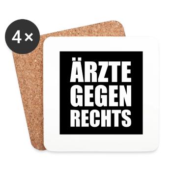 Ärzte gegen rechts - Untersetzer (4er-Set) - Weiß - Vorne