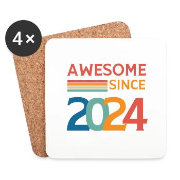Awesome since 2024 - Dessous de verre (lot de 4) - blanc - Devant
