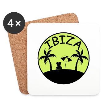 Palmiers de l’île Ibiza - Dessous de verre (lot de 4) - blanc - Devant