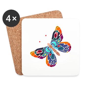 Schmetterling - Untersetzer (4er-Set) - Weiß - Vorne