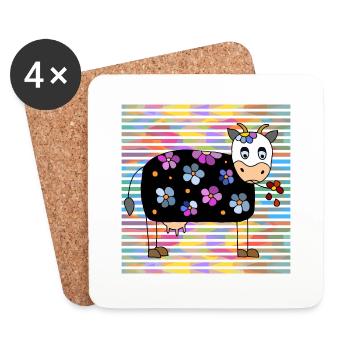 Cow - Coasters (set of 4) - white - Front
