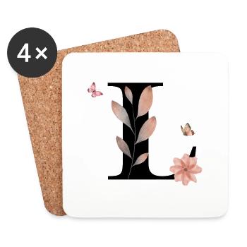 Letter l Wildflowers Watercolors - Coasters (set of 4) - white - Front