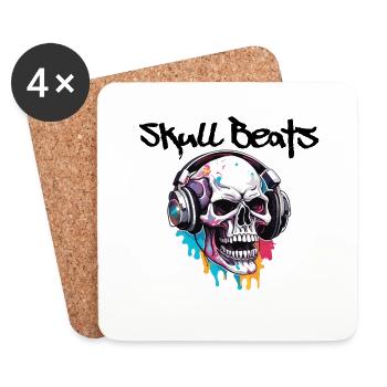 Kopfhörer / Audio / Musik / Klang / cool - Untersetzer (4er-Set) - Weiß - Vorne
