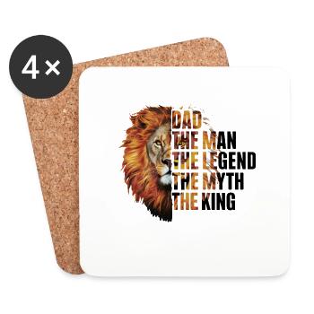 Papa | L’homme, la légende, le mythe, le roi - Dessous de verre (lot de 4) - blanc - Devant