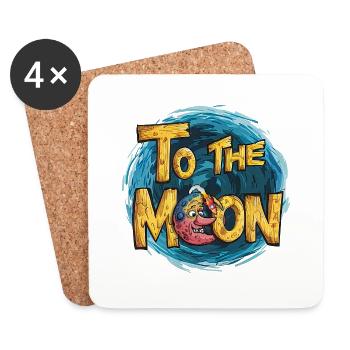 Vers la Lune - Dessous de verre (lot de 4) - blanc - Devant