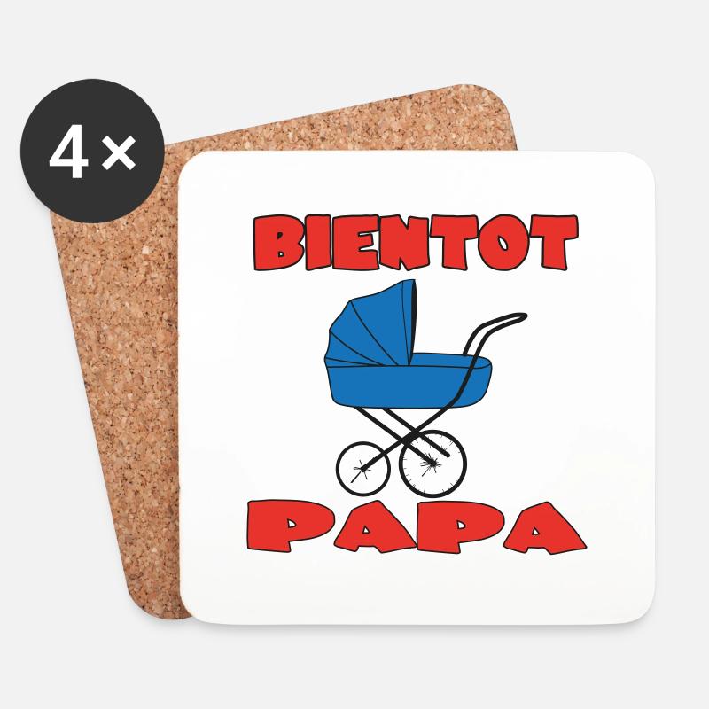 BALD VATER - Untersetzer (4er-Set) - Weiß
