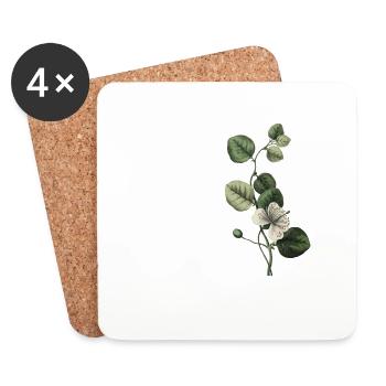 Buchstabe H Botanisches Grün - Untersetzer (4er-Set) - Weiß - Vorne
