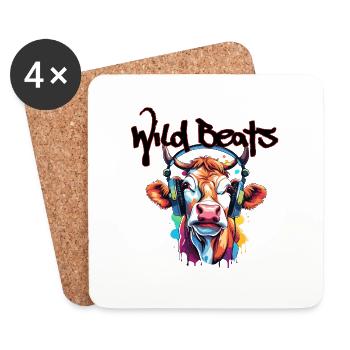 Kopfhörer / Audio / Musik / Klang / cool - Untersetzer (4er-Set) - Weiß - Vorne