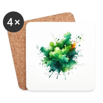 splash drop liquid abstract background water wave - Coasters (set of 4) - white - Front