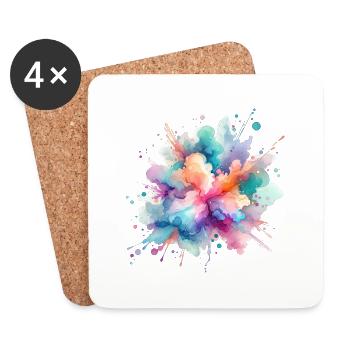 splash drop liquid abstract background water wave - Coasters (set of 4) - white - Front
