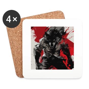 Werwolf - Untersetzer (4er-Set) - Weiß - Vorne