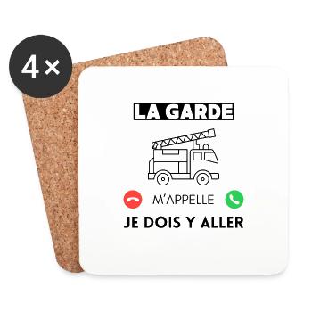 La garde m'appelle je dois y aller - Dessous de verre (lot de 4) - blanc - Devant