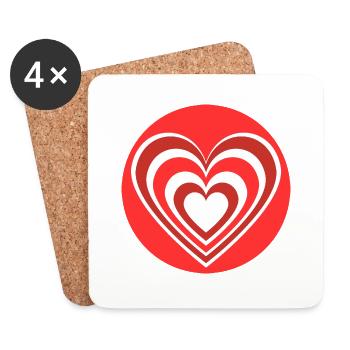 Rotes Herz, um seine Liebe zu zeigen - Untersetzer (4er-Set) - Weiß - Vorne