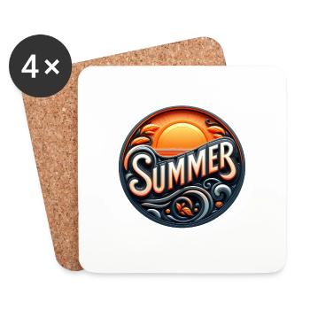 Sommer - Untersetzer (4er-Set) - Weiß - Vorne
