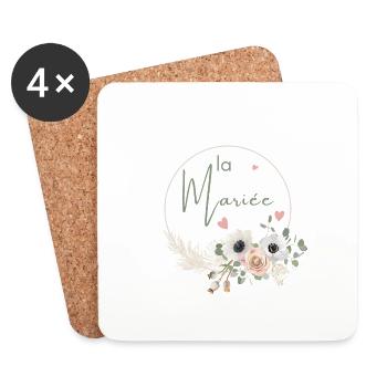 Bridal Crown Boho Flowers - Coasters (set of 4) - white - Front