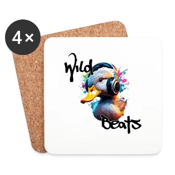 Casque / Audio / Musique / Son / Cool - Dessous de verre (lot de 4) - blanc - Devant