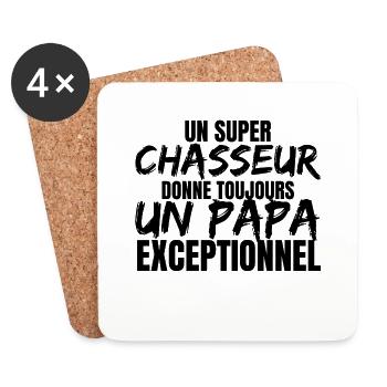SUPER DAD HUNTER - Coasters (set of 4) - white - Front