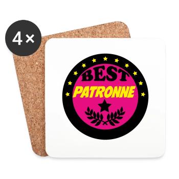 BEST PATRONNE - Dessous de verre (lot de 4) - blanc - Devant