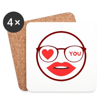 Woman in love - Coasters (set of 4) - white - Front