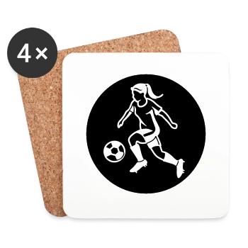 Équipe de football féminine - Dessous de verre (lot de 4) - blanc - Devant